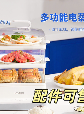 HYUNDAI现代电蒸锅盖子YEK-CFO02B配件蒸笼蒸屉蒸围蒸格盘片围挡