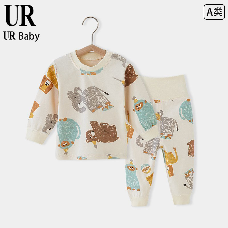 【撤柜专区】品牌专柜宝宝春秋分体套装纯棉内衣秋衣高腰护肚裤子