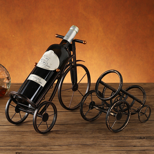 复古铁艺红酒架客厅酒柜餐厅装 饰收纳葡萄酒架展示收藏置物架摆件