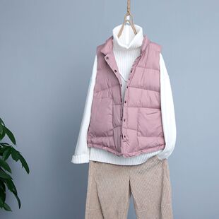 轻薄菱格韩版棉衣女宽松圆领棒球服外套冬季黑色中长款棉服风衣