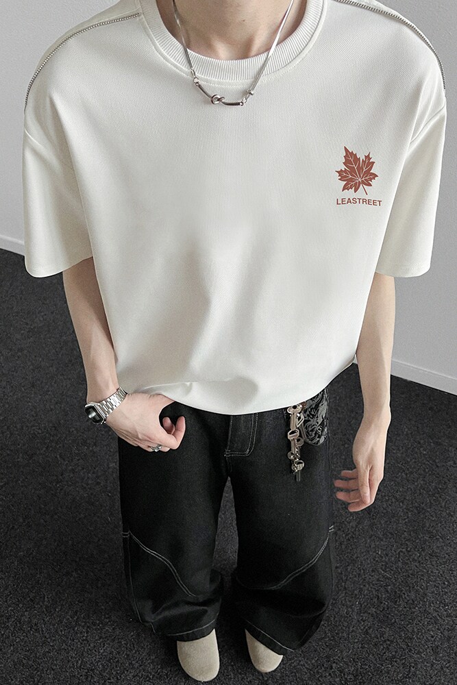 A456-T911-P28特现货280克冰丝夏季T恤男宽松拉链设计短袖上衣a,男装T恤,电商A456（原C415）
