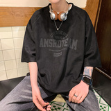 JPT08-P28控48插肩袖夏季美式复古短袖T恤男士休闲杏色上衣，男装T恤，电商A456（原C415）