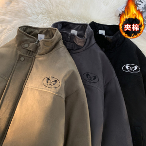 现货冬季直播美式潮牌麂皮绒夹克加棉衣休闲外套A456-MY133-P88图片