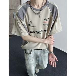现货 重磅280克潮牌ins潮流复古插肩袖t恤男短袖上衣T907-P45控65图片