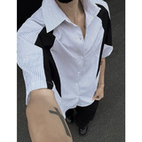 主推CY08-P30特现货夏季短袖条纹衬衫男潮牌潮流中性衬衣e，男装T恤，电商A456（原C415）