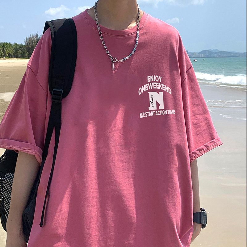 直播有280克大码发泡美式潮牌宽松网丝印花复古短袖t恤A432-T523-,男装T恤,电商A456（原C415）