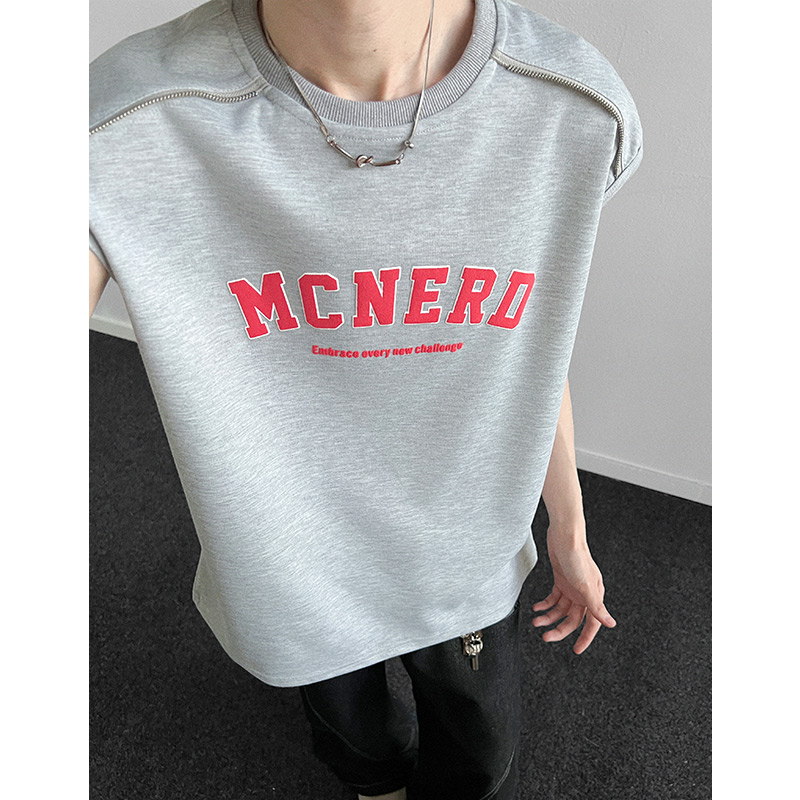 现货BX66特P28控45发泡拉链夏季宽松运动坎肩美式t恤无袖背心男D，男装背心/马甲，电商A456（原C415）