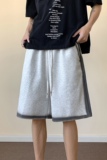 DK927-P33特49手绘直喷美式短裤夏季宽松潮牌运动休闲五分裤，男装牛仔裤，电商A456（原C415）