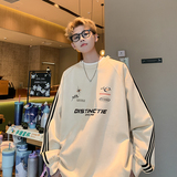 现货420高克重秋冬三条杠麂皮绒圆领卫衣情侣外套JP601-P45杏，女装短外套，电商A456（原C415）