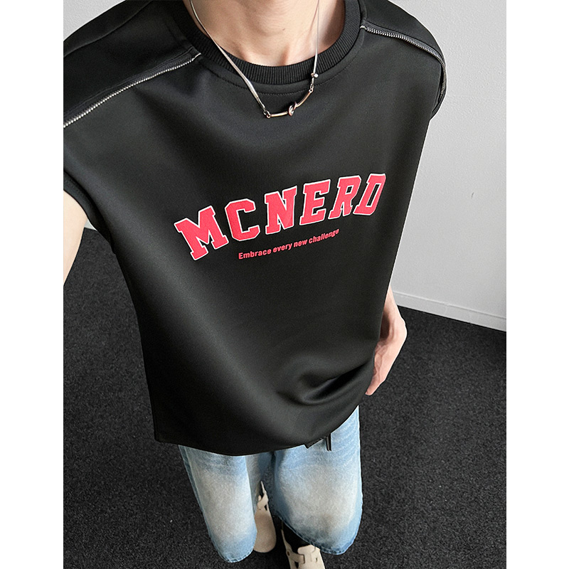 现货BX66特P28控45发泡拉链夏季宽松运动坎肩美式t恤无袖背心男A，男装背心/马甲，电商A456（原C415）