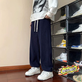 欧绵绒秋冬加绒抽绳拖地裤潮牌宽松大码长裤A432-K833-P35加绒40，男装卫衣，电商A456（原C415）