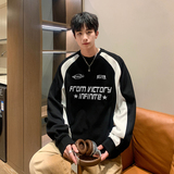 直播重磅美式复古插肩袖拼接加绒卫衣外套A432-WY98-P50加绒P60，女装短外套，电商A456（原C415）