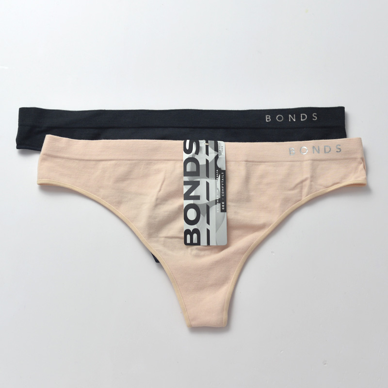 低腰性感丁字裤澳洲运动内裤T裤 女款简约棉无缝薄款黑色春夏季