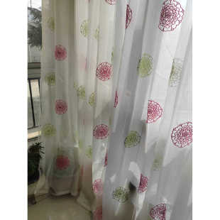 双层柔纱绣花烫钻加压皱布成品大窗帘卧室阳台出租屋用微瑕处理