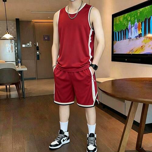 夏季健身跑步速干休闲运动套装男2026t恤背心短裤篮球服球衣