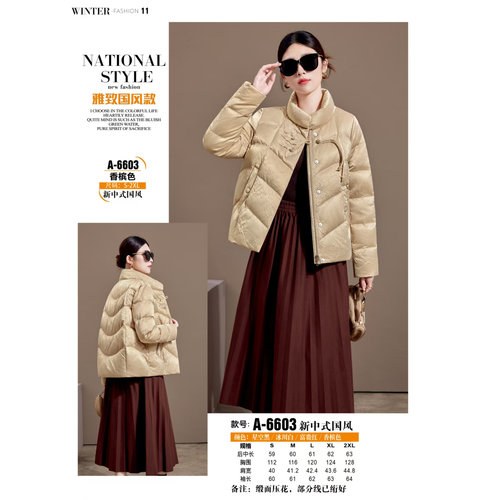 【翻新定制九成品羽绒服】女短款
