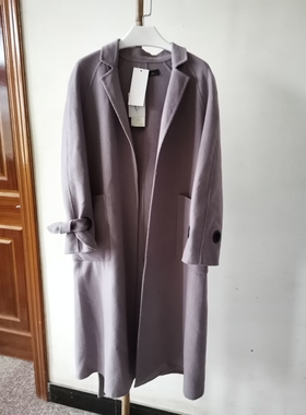 2024春季DD81615华系列长款妮子气质紫色大衣通勤外套