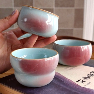 神垕镇非遗古法钧瓷茶杯女士王彪手工主人杯渐变色典雅陶瓷品茗杯