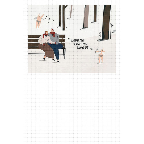 gykp1454爱情幸福高级感森系唯美小清晰插画空白迷你小卡片折卡