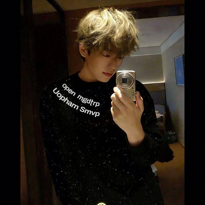 设计感中长款复古满天星亮片套头卫衣长袖宽松显瘦慵懒风潮牌上衣,男装,卫衣,淘宝优惠券,粉丝福利购,淘宝优惠卷