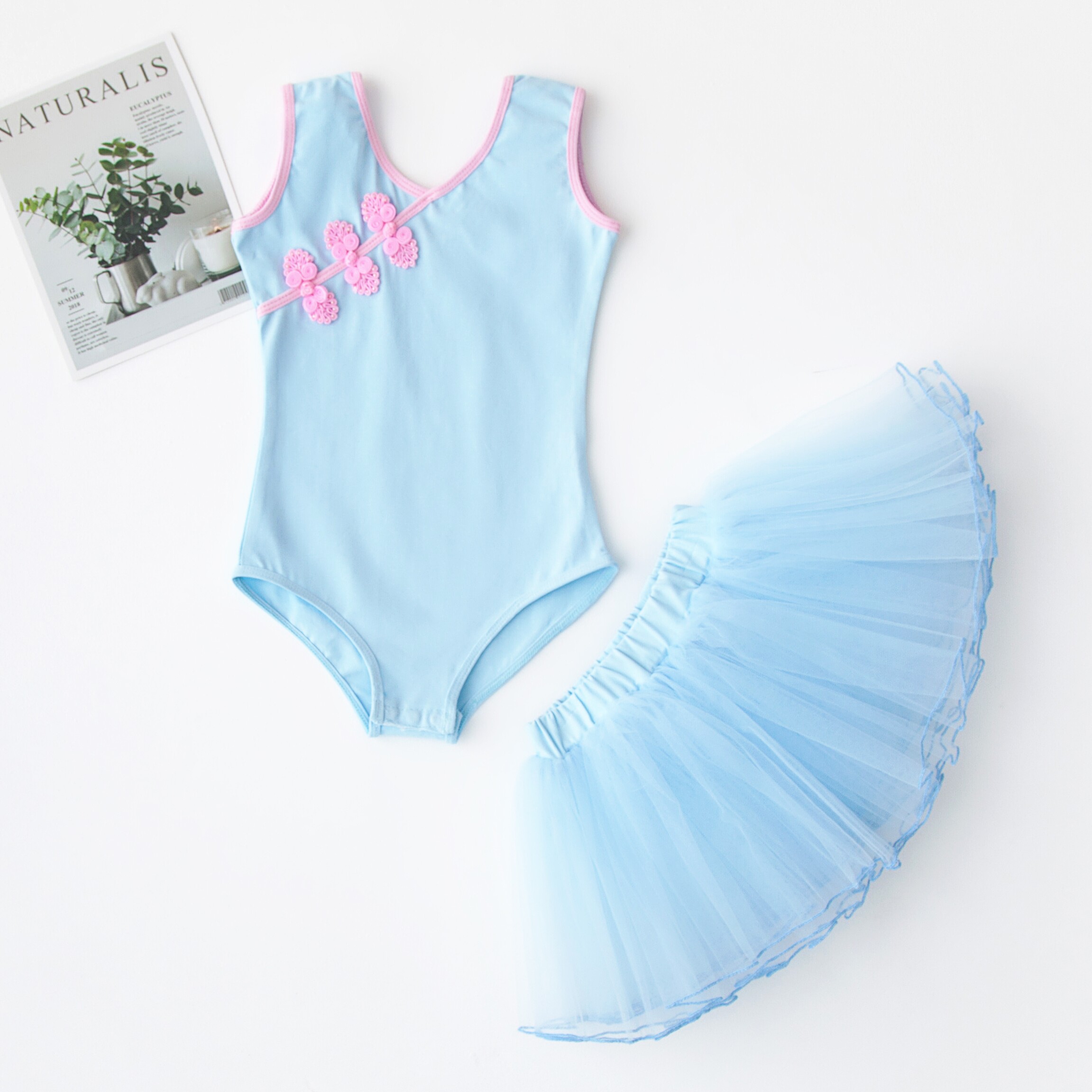 舞蹈服儿童女夏季女童练功服短芭蕾舞裙中国舞蹈裙宝宝跳舞衣服