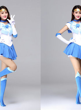 现货动漫美少女战士COSPLAY水星COS衣服 水野亚美COS漫展可定制