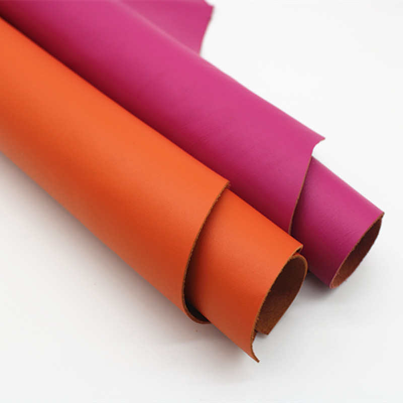 桔红色diy平纹桔红色整张皮料