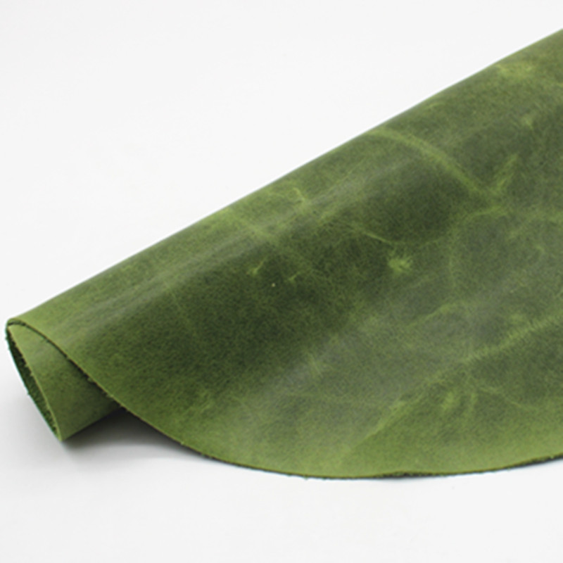 牛皮皮料真皮头层牛皮绿色复古油蜡皮欧美式沙发床头软包座椅整张