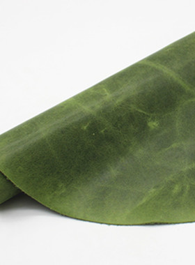 牛皮皮料真皮头层牛皮绿色复古油蜡皮欧美式沙发床头软包座椅整张