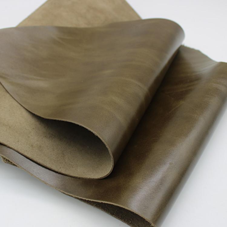 深棕色油蜡皮哑光复古沙发皮