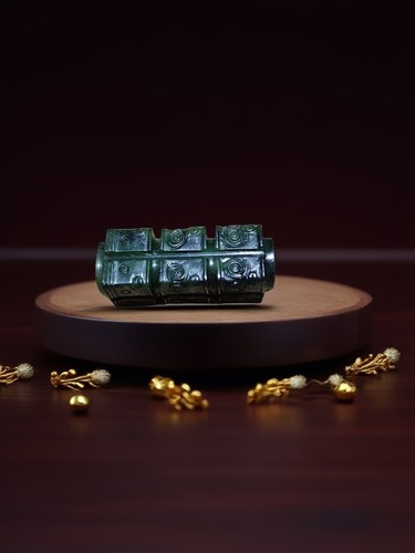 静云轩天水特产鸳鸯玉传统文化吊坠天然玉石纯手工雕刻玉琮颈饰