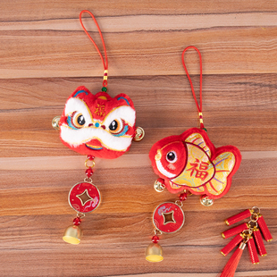 春节门把手挂件过年装饰新年布置房门挂件带铃铛卧室门把手挂饰