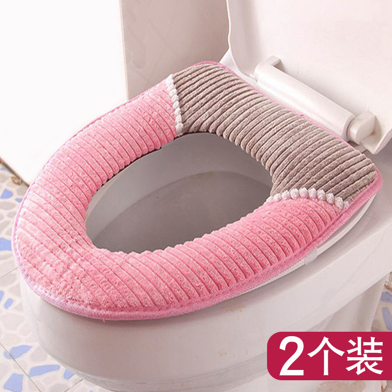 马桶坐垫家用灯芯绒坐便器套