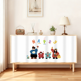 家用免打孔柜帘遮挡帘可定制拉帘鞋柜防尘纱帘置物架橱柜滑轨短帘