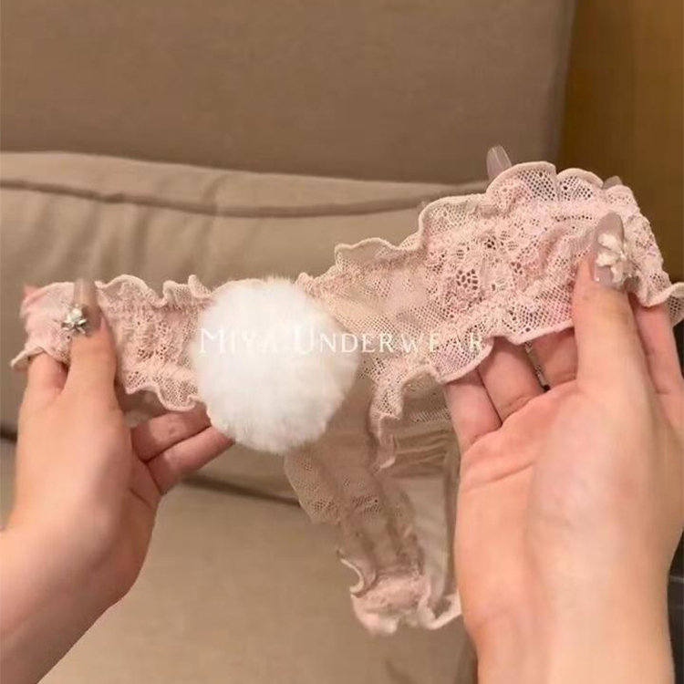 约会战袍！兔尾巴毛茸茸太可爱了~性感纯欲少女低腰内裤~撩到不行