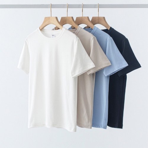 纯色圆领短袖速干T恤夏季透气吸湿排汗网眼休闲运动t恤清爽打底衫