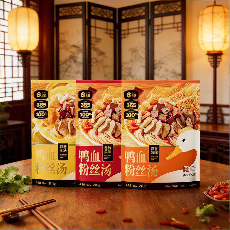 南京冠生园鸭血粉丝汤3袋经典鲜香浓汤香辣金汤红薯粉条酸辣粉