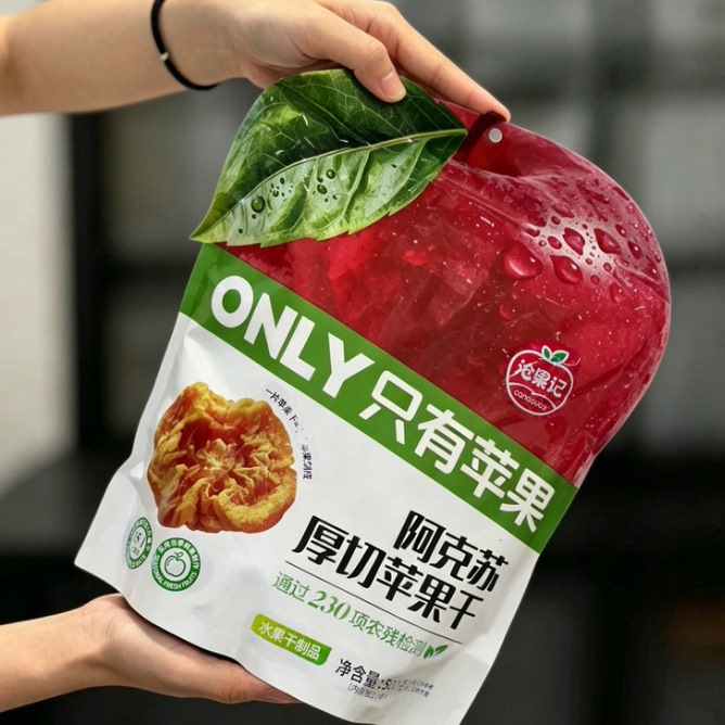 沧果记新疆阿克苏厚切苹果干500g*1袋天然果脯健康零食水果干制品