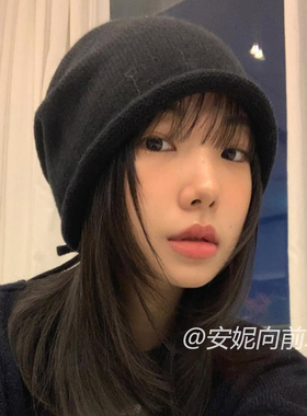 拉绳帽秋冬氛围感抽绳堆堆帽