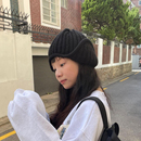 韩国东大门新款 可爱小飞侠护耳翻边飞行员保暖针织毛线帽雷锋帽子