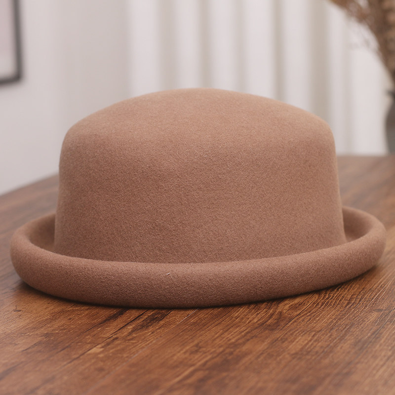 帽子女士秋冬羊毛呢定型圆顶卷边礼帽日系休闲百搭贝雷帽保暖盆帽,服饰配件/皮带/帽子/围巾,帽子,淘宝优惠券,粉丝福利购,淘宝优惠卷