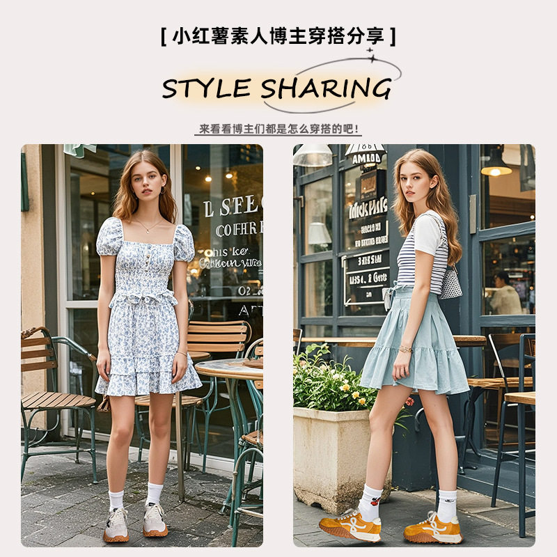 真皮德训鞋女潮流韩版秋季新款厚底女士运动休闲阿甘鞋百搭老爹鞋