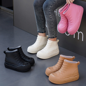 女成人时尚 水鞋 厨房洗车工作鞋 学生雨鞋 加绒中筒防滑雨靴大童雨鞋