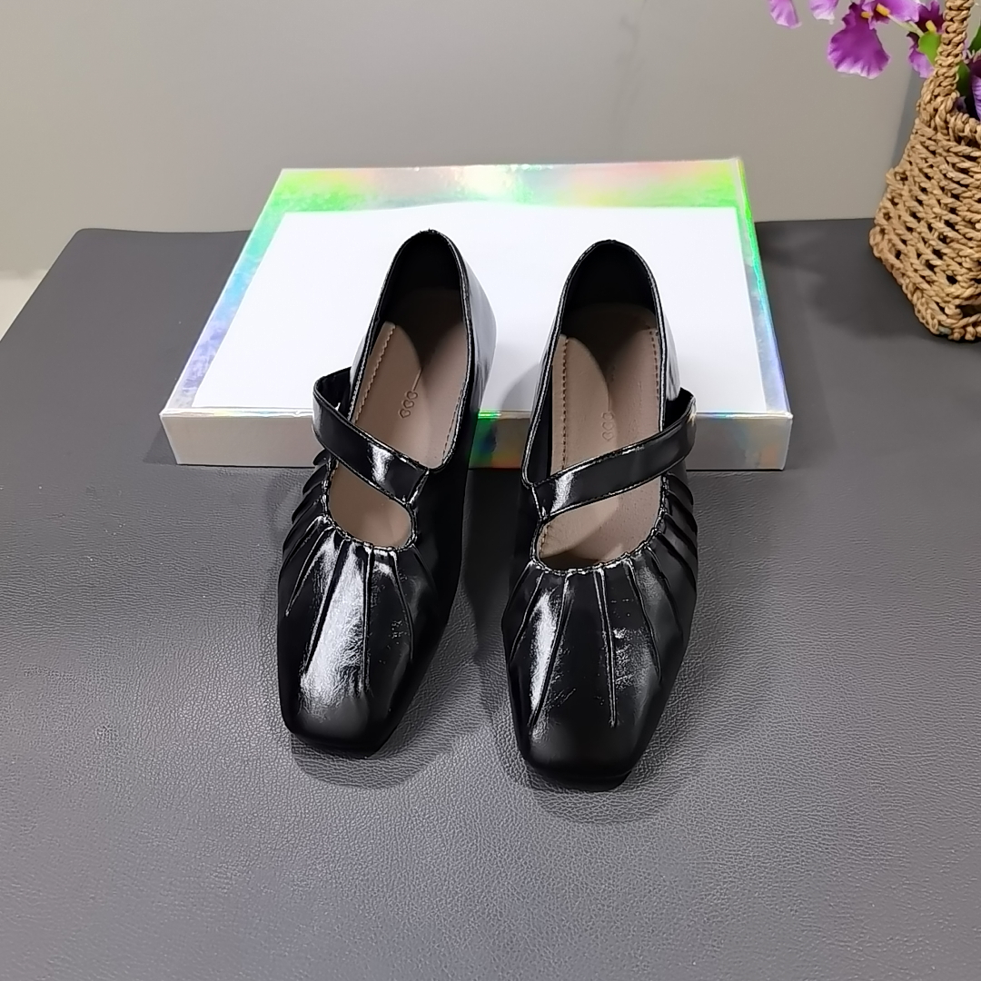 52273143特价清仓 春秋平底真皮鞋垫超软方头玛丽珍浅口单鞋女