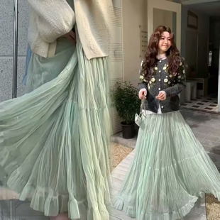 绿野仙踪大裙摆仙女风半身裙2026度假长裙百搭浪漫纯色伞裙仙女裙