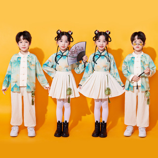儿童表演出服中国风小学生运动会班服合唱服啦啦队演出汉服
