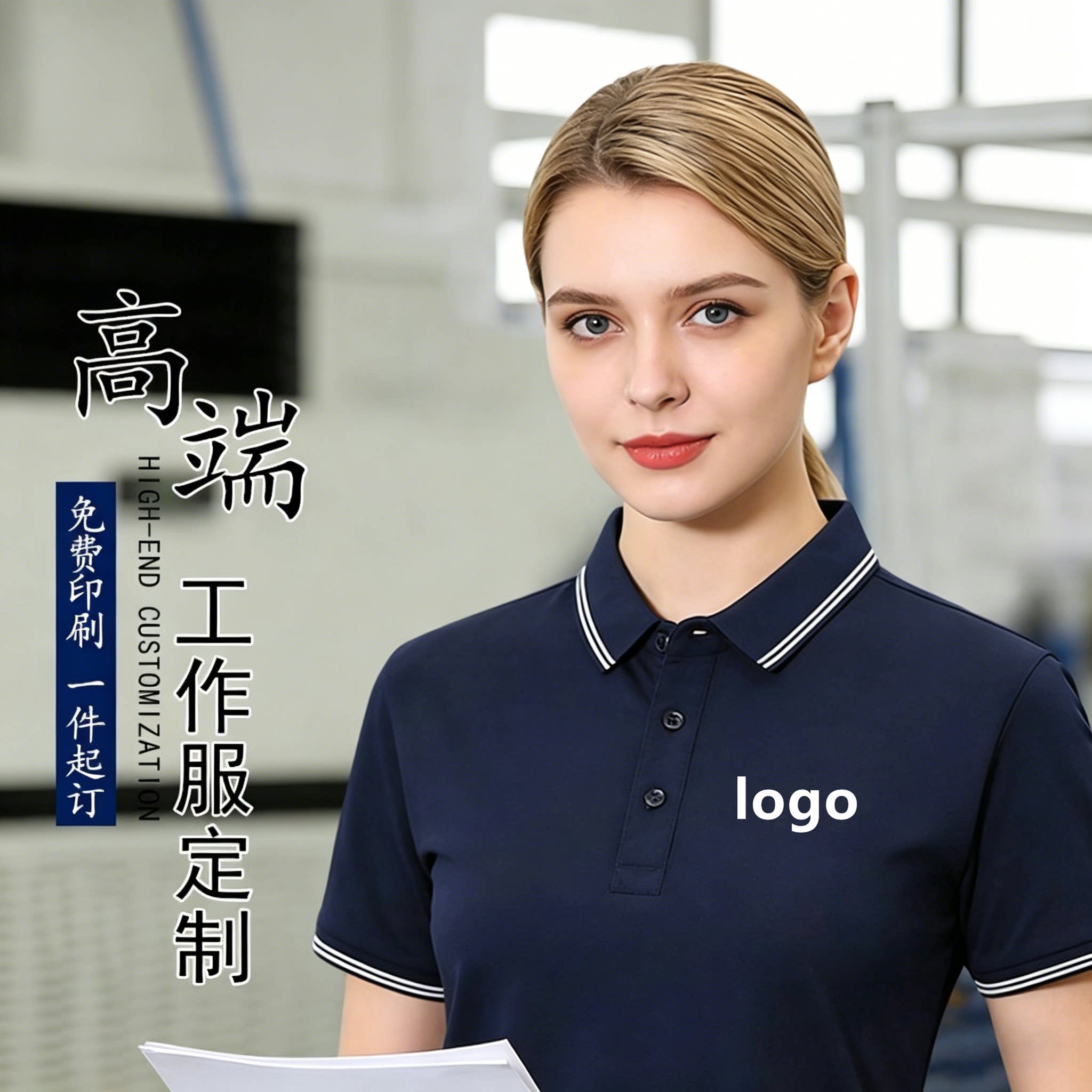 夏季工作服定制印字冰丝POLO衫速干短袖空调安装维修工装翻领T恤