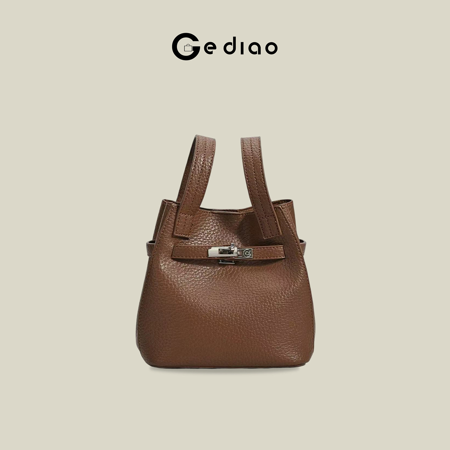 格调studio复古栗子风荔枝纹pu包包2026新款手提水桶包通勤单肩包,箱包皮具/热销女包/男包,托特包,淘宝优惠券,粉丝福利购,淘宝优惠卷