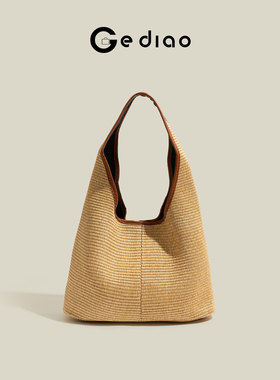 格调studio森系度假风编织包包2026新款草编包海边度假手提单肩包