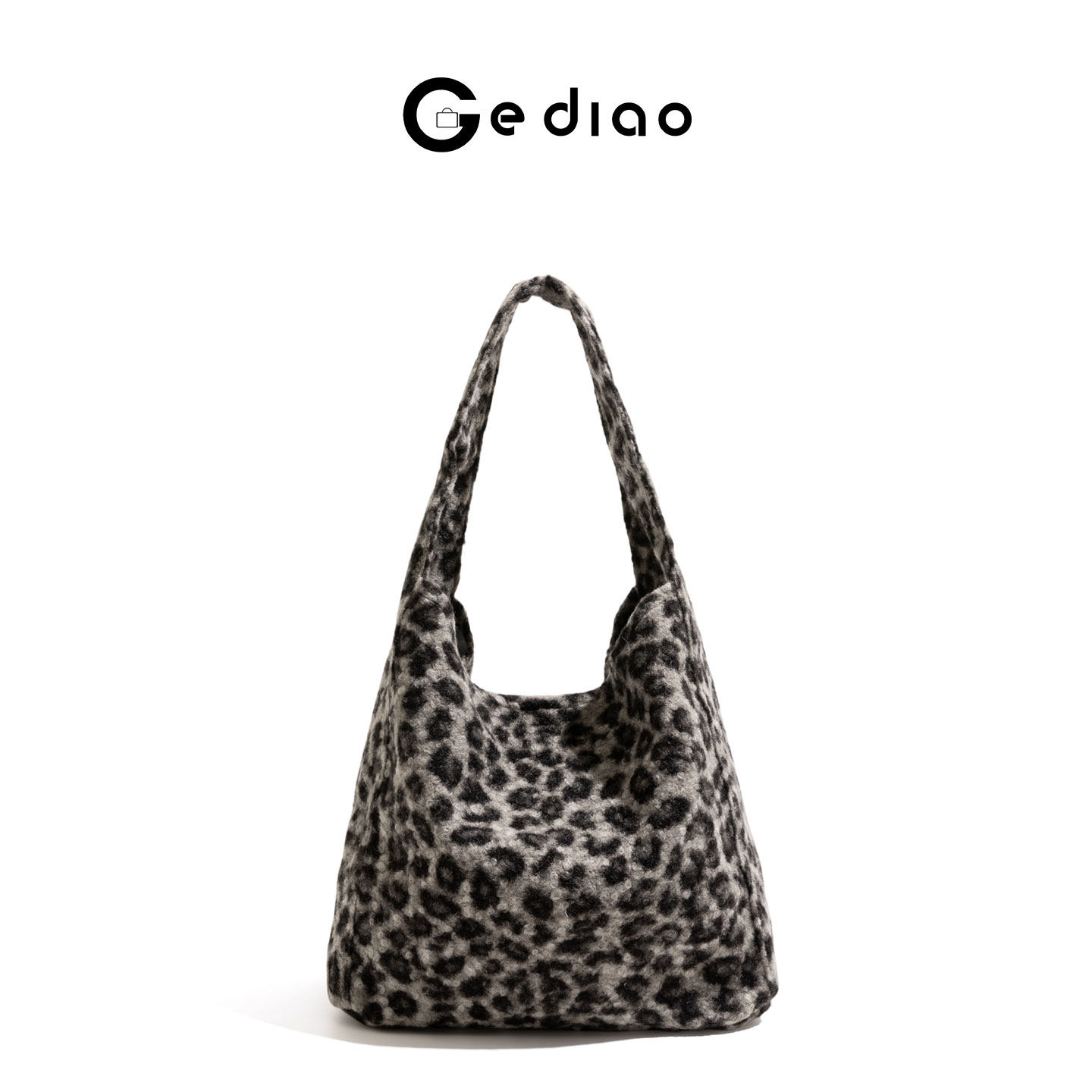 格调studio秋季毛呢豹纹包包女式2025年新款单肩包慵懒松弛托特包,箱包皮具/热销女包/男包,托特包,淘宝优惠券,粉丝福利购,淘宝优惠卷